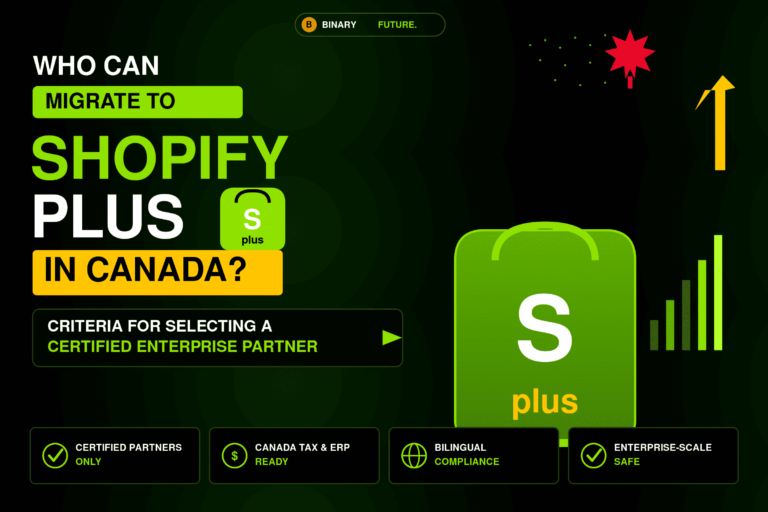 Evaluation matrix for choosing a certified Shopify Plus migration agency in Canada by Binary Future